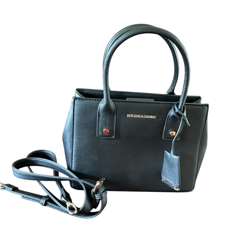 New York & Company Black Satchel Handbag/ Crossbody Like New